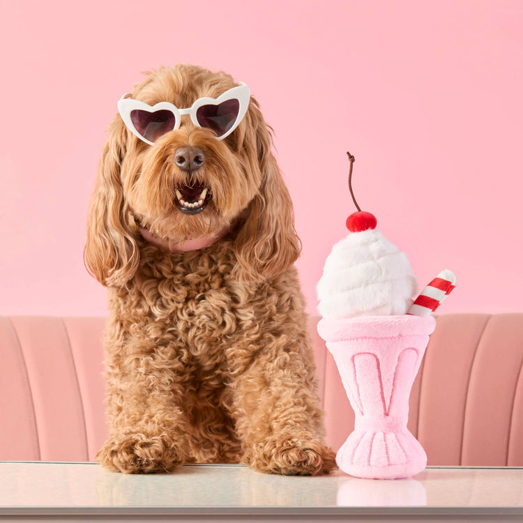 Strawberry Milkshake Interactive 2-in-1 Bounce Dog Toy