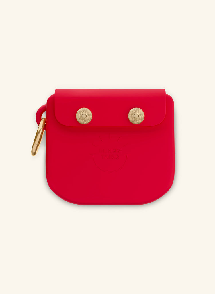 Cherry Red Snap Dog Treat Pouch