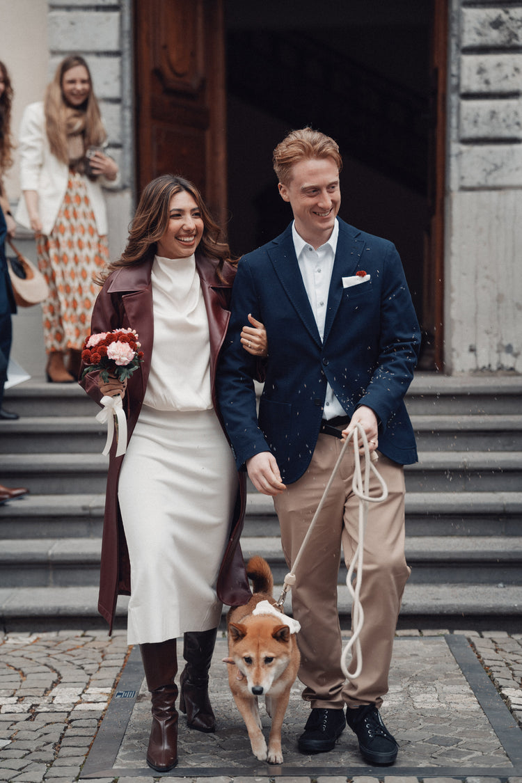 Elfenbein Samt Damen Hundeschleife