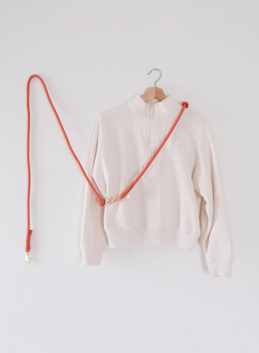 Laisse mains libres en cordes tressées – Terracotta