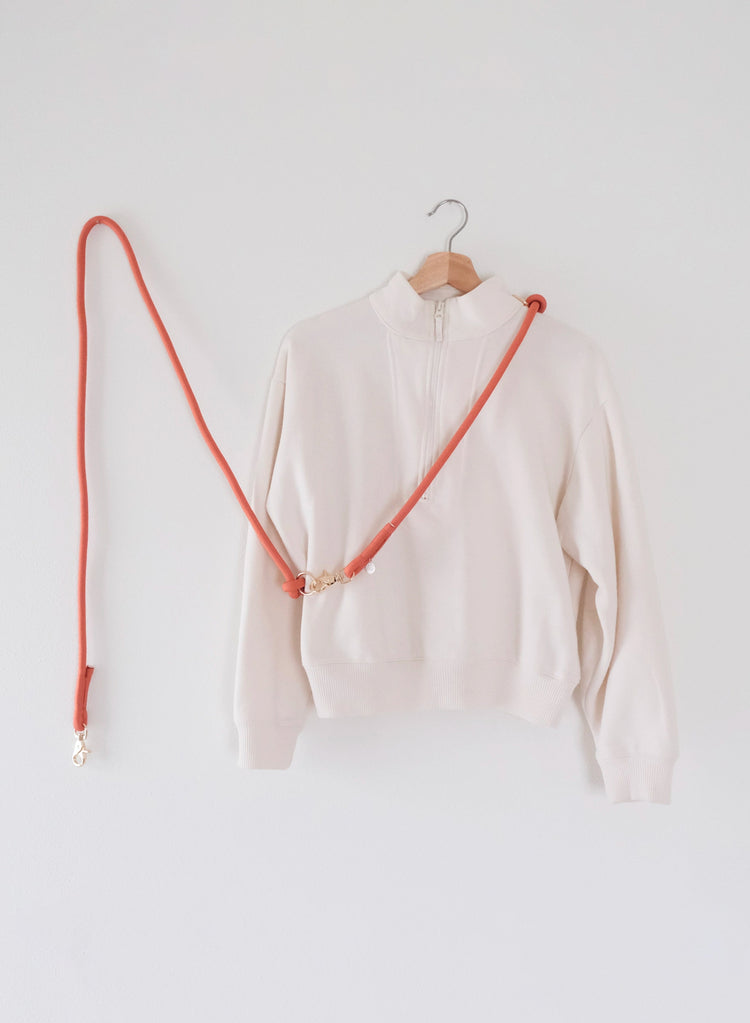 Laisse mains libres en cordes tressées – Terracotta