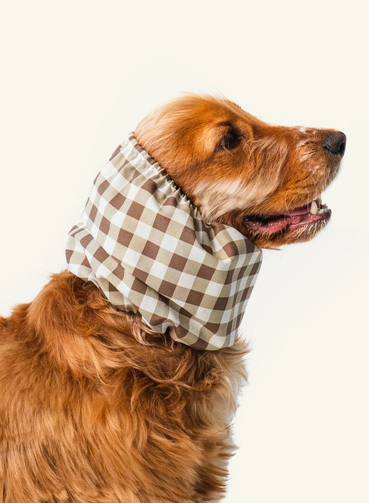 Dog Snood – Checkered Brown