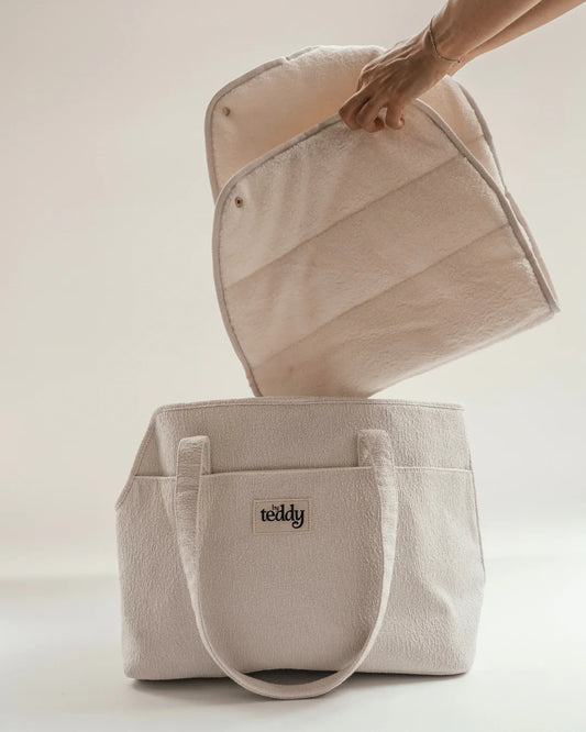 Le sac de transport bouclé – Marshmallow