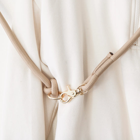 Hands Free Braided Rope Leash – Tan - Kitsune & Jo