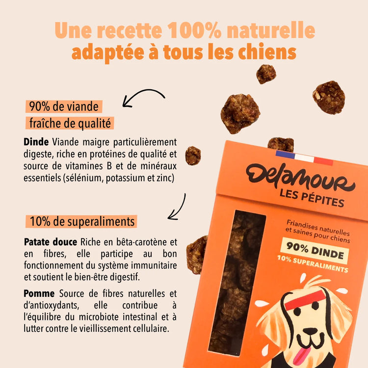 Les Pépites – snack di tacchino essiccato all’aria