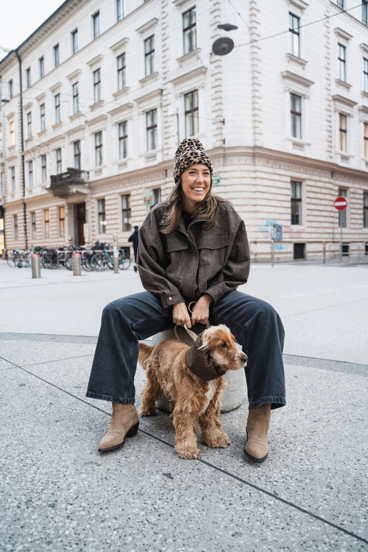 Dog Snood  Waterproof – Brown Checkered