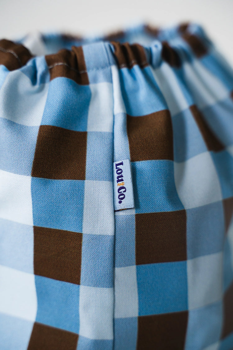 Dog Snood – Checkered Blue