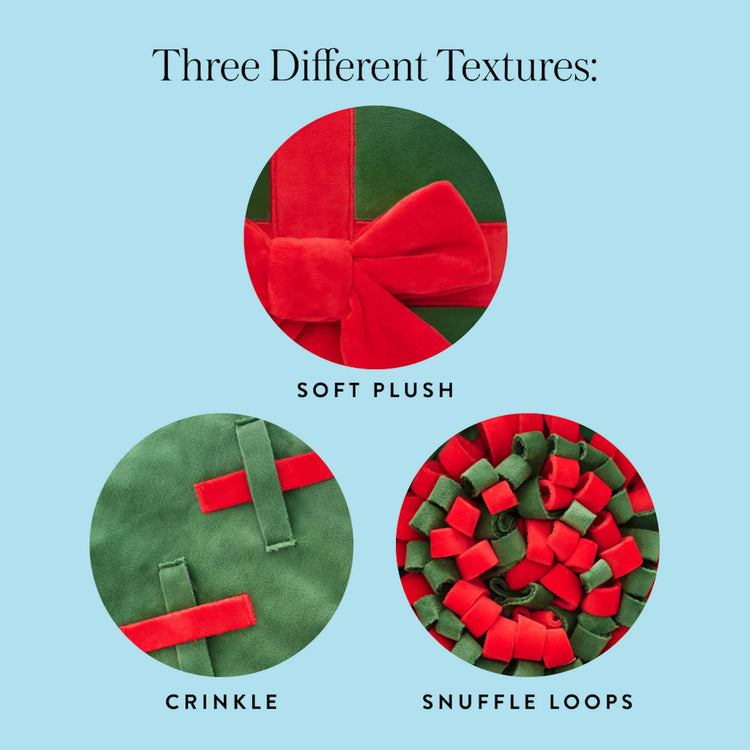 Holiday Present Interactive Snuffle Dog Toy