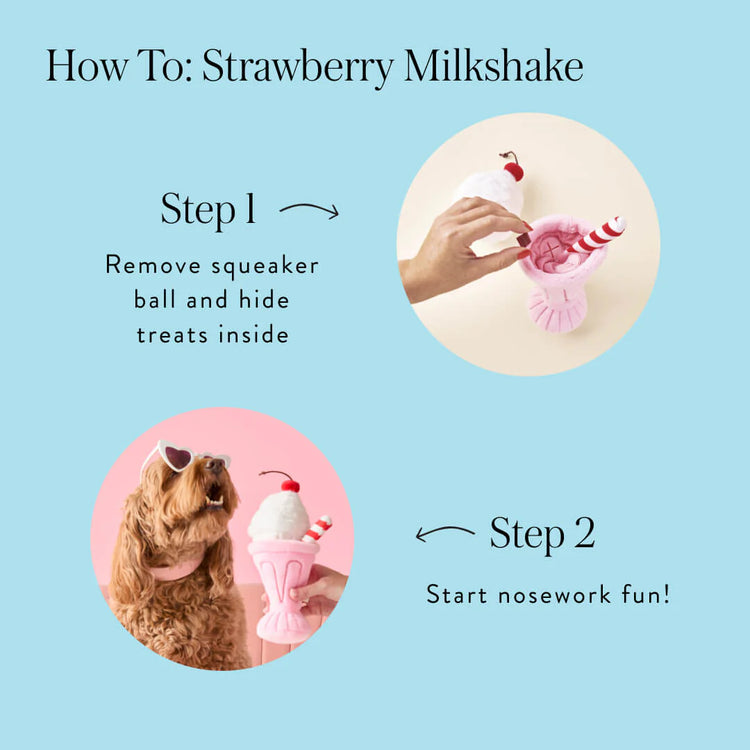Strawberry Milkshake Interactive 2-in-1 Bounce Dog Toy