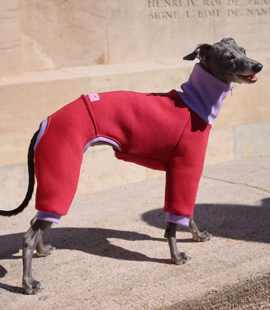 Ivy Suit – Burgundy Velvet & Lilac Bloom