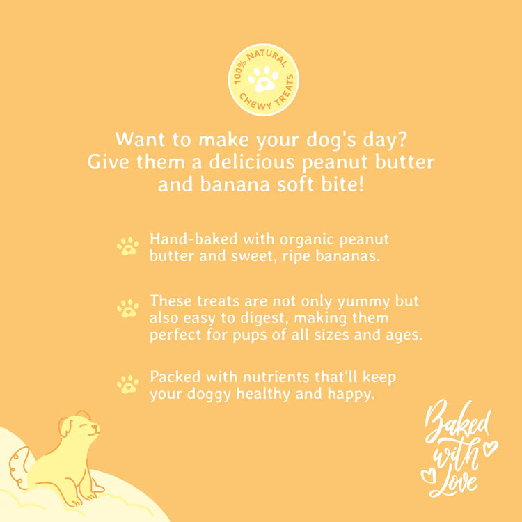 Peanut Butter & Banana Chewy Dog Treats - Kitsune & Jo