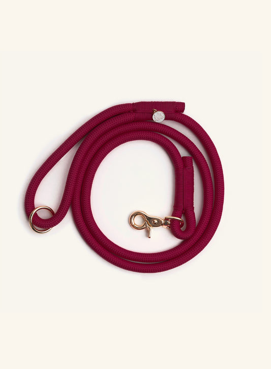 Braided Rope Leash – Bordeaux