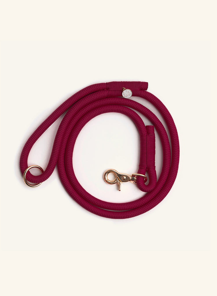 Braided Rope Leash – Bordeaux