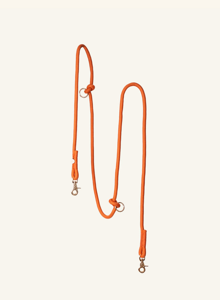 Laisse mains libres en cordes tressées – Terracotta