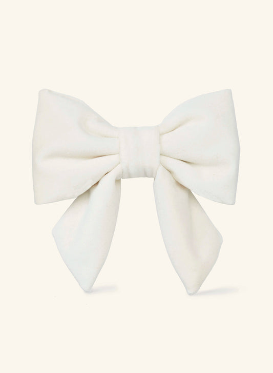 Ivory Velvet Lady Dog Bow