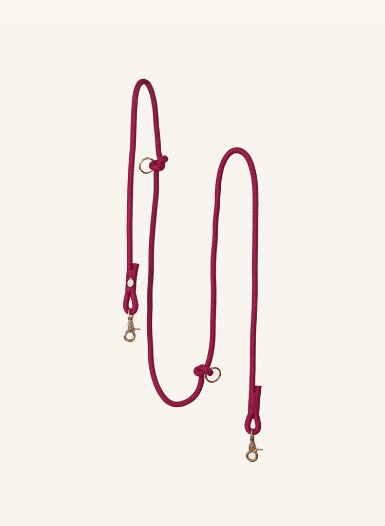 Hands Free Braided Rope Leash – Bordeaux