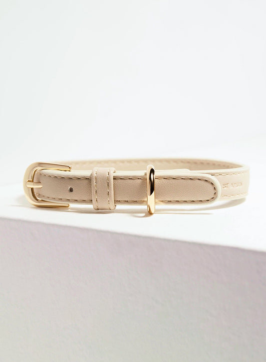 Vegan leather collar – Taupe