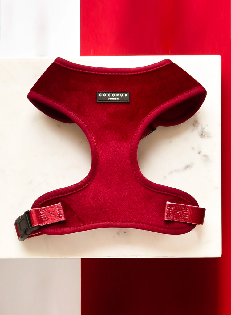 Imbracatura regolabile in velluto – Rosso bacca